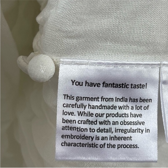 Rococo Sand White Mini Dress With Silver Metallic Thread Size Small NWT - Picture 6 of 8